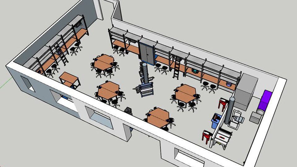 Plattegrond van een lokaalinrichting